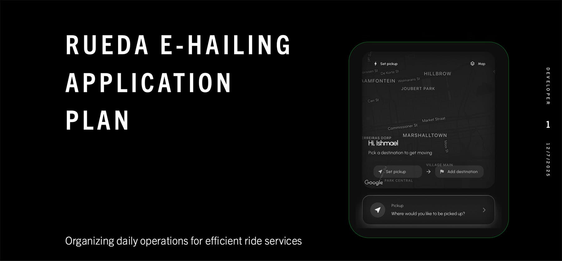 Rueda e-hailing application interface