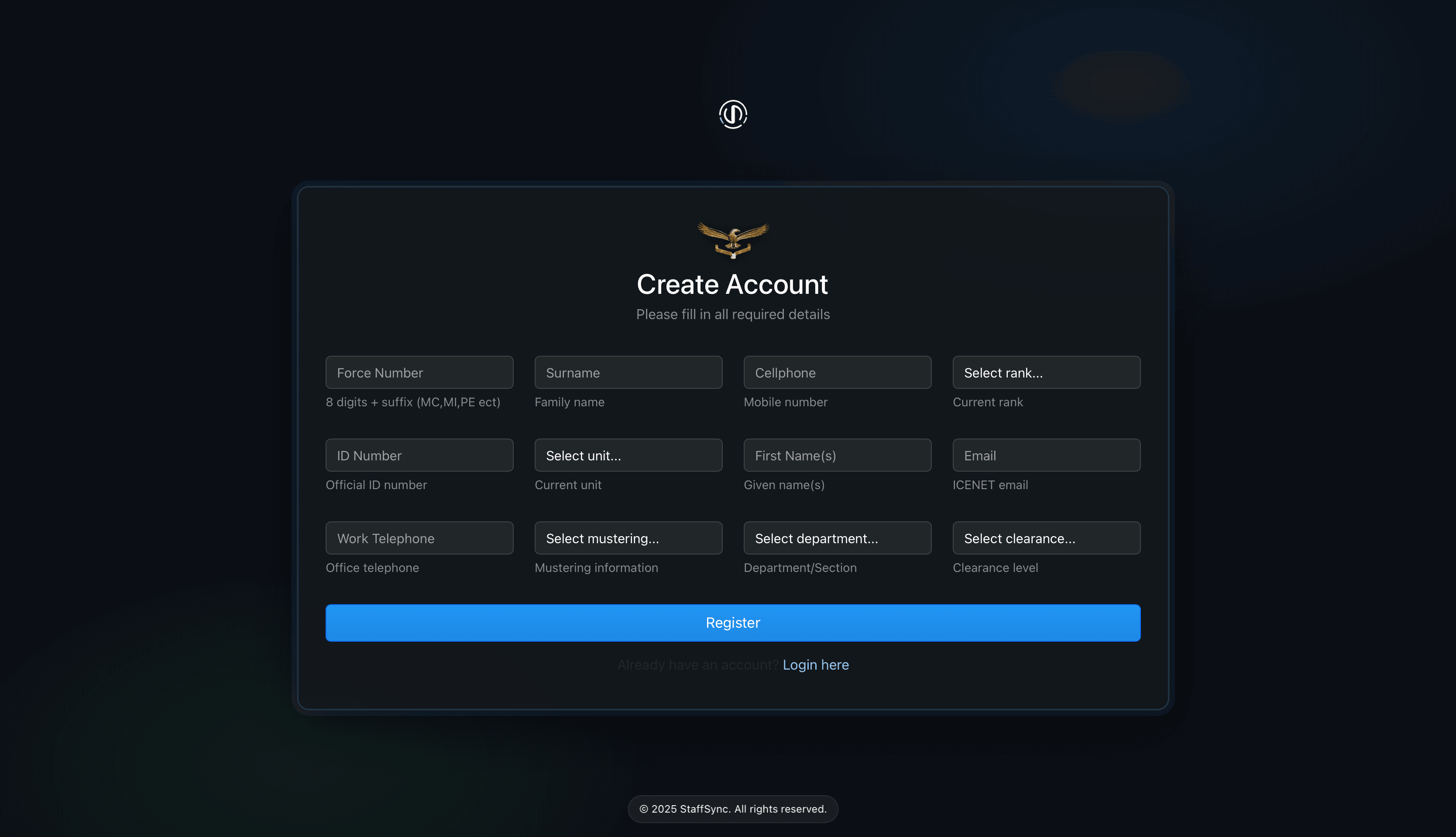 StaffSync reporting interface