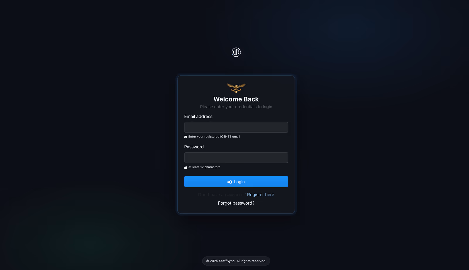 StaffSync dashboard overview
