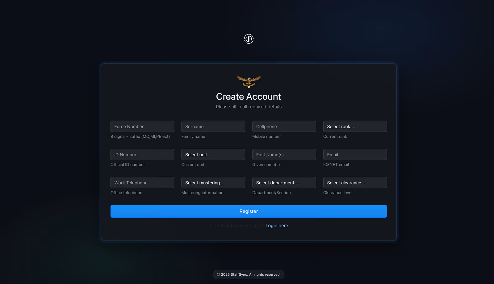 StaffSync reporting interface